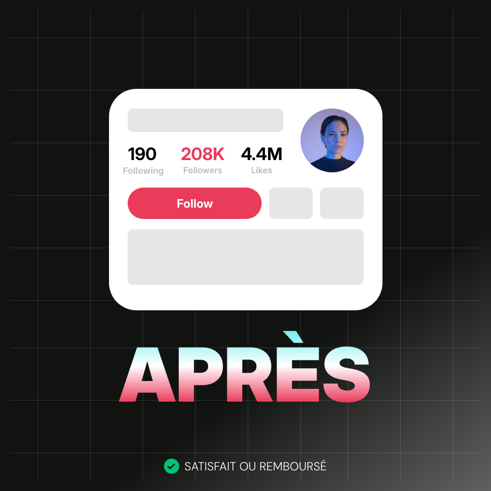 Aperçu d'un compte TikTok à 200 000 abonnés après l'utilisation du service Socialhook