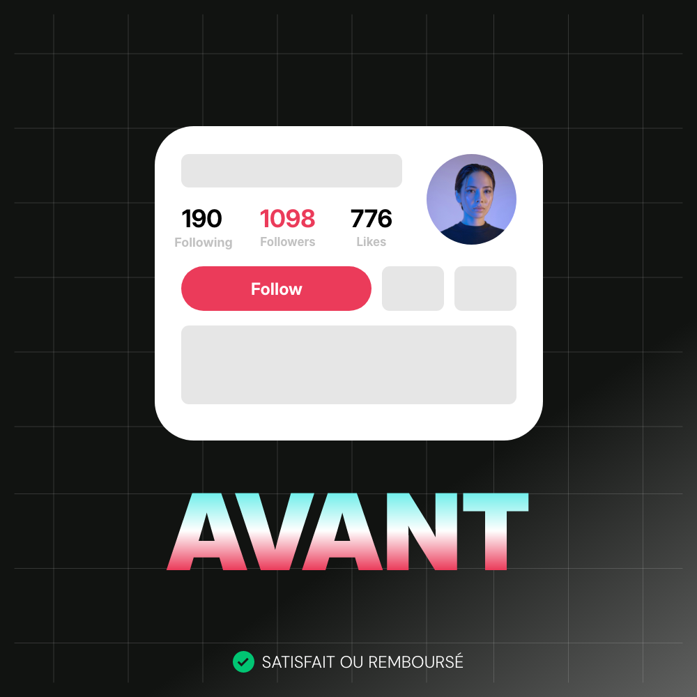 Aperçu d'un compte TikTok à 1 000 abonnés avant l'utilisation du service Socialhook